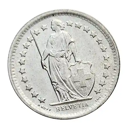 Schweiz 1/2 Franken Silbermünze 2,5 gr 835/1000 Silber Rabatt