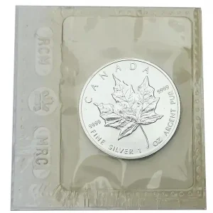 1 Oz Silber Maple Leaf 1999 Kanada 5 Dollars Anlagemünze - Original Folie verschweist Direkt Vom Hersteller