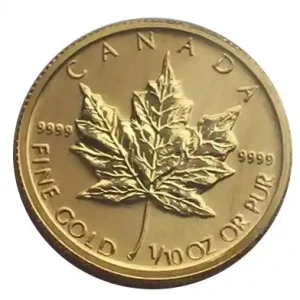 Kanada 5 Dollars Goldmünze Maple Leaf 1/10 Oz Gold / verschiedene Jahrgänge Solange Der Vorrat Reicht