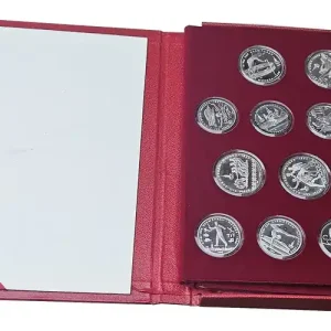 Neue Kollektion UDSSR/Russland 28 Silbermünzen Komplettsatz - Olympiade 1980 in Moskau im Sammelalbum