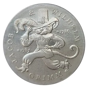 DDR: 20 Mark Silber Gedenkmünze Gestiefelter Kater 1986 Jacob u. Wilhelm Grimm Mega-Angebot