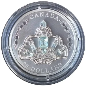 Kanada 20 Dollars 1 Oz Silber Aquamarin Tiara 2020 Polierte Platte Sonderangebot