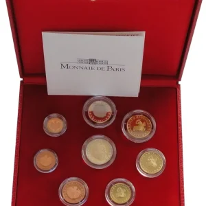 Monaco 3,88 Euro Kursmünzensatz 2001 Polierte Platte im Etui Echt