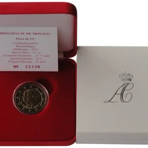 Bestpreis Monaco 2 Euro Gedenkmünze Hochzeit Fürst Albert II & Charlene 2011 BU im Etui