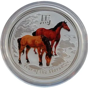 Australien 2 Oz Silber Lunar Pferd II Farbe Color 2014 Kostenfreie Lieferung