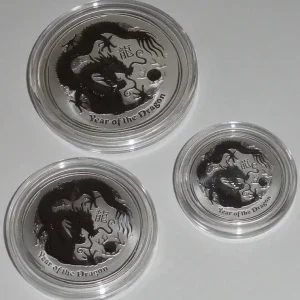 Australien 2 Oz, 1 Oz u. 1/2 Oz Silber Lunar Drache II 2012 Super-Preis