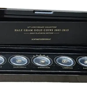 Must-Have Gabun 7 x 0,5 Gramm Goldmünzen 2015 Platinum Edition Prooflike im Etui