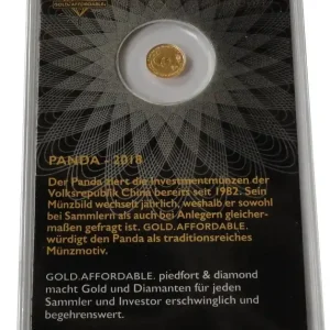 Ruanda 1/100 Unze Goldmünze Panda 2018 Affordable Piedfort Diamond Sonderaktion