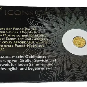 Saisonangebot Ruanda 1/200 Unze Goldmünze Panda 2015 Icons of the World im Blister