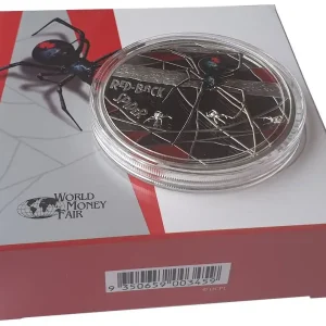 Kracherpreis Niue 5 Oz Silber Red Back Spider 2020 Polierte Platte