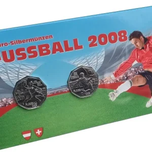 Österreich 2 x 5 Euro Silbermünzen Fussball 2008 im Blister Versand Am Gleichen Tag