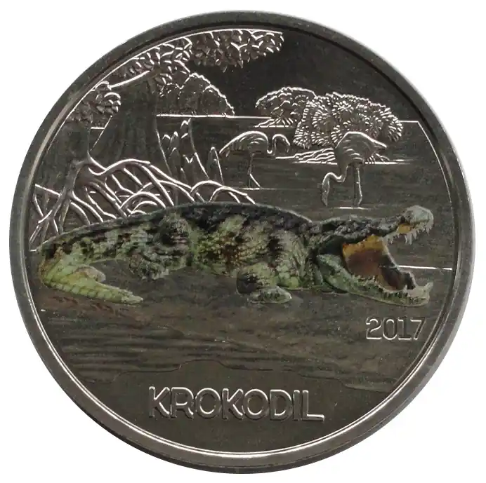Im Trend Österreich 3 Euro Tier Taler Krokodil 2017 mit Flyer