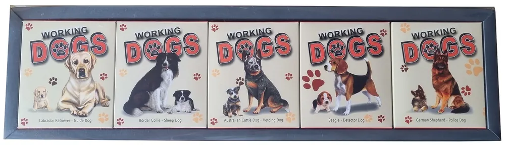 Tuvalu 5 x 1 Oz Silber Working Dogs Serie Labrador Border Collie Cattle Dog Beagle Schäferhund Handgefertigt