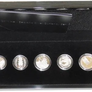 Neuseeland 3,80 Dollar Silber Currency Set 2011 Polierte Platte im Etui Preisreduziert