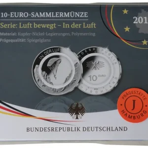 Bestseller 10 Euro in der Luft 2019 J Hamburg Polierte Platte mit farblosem Polymerring