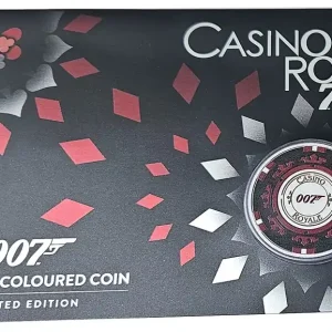 Tuvalu 1 Oz Silber Casino Royale Chip - James Bond 007 Farbe (Color) 2023 im Blister Original