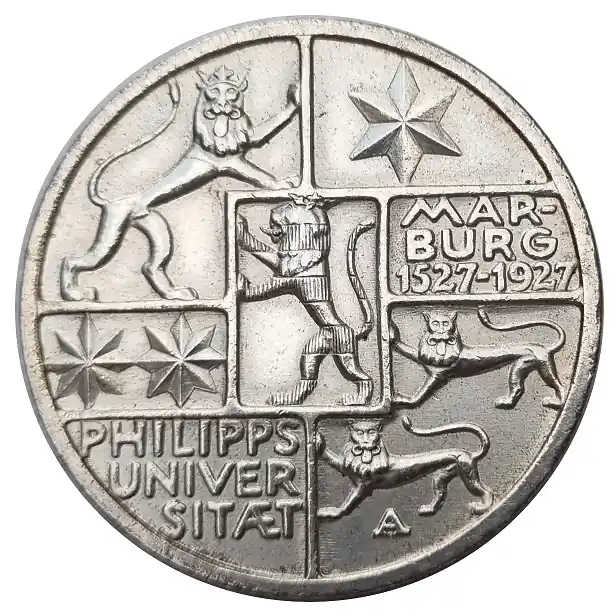 Deutsches Reich 3 Reichsmark Silber 400 Jahre Universität Marburg 1927 A Expressversand