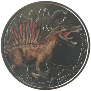 Markenprodukt 3 Euro Spinosaurus 2019 - Super Saurier - Dino-Taler-Serie aus Österreich Dinosaurier