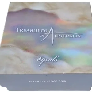 Australien 1 Oz Silber Treasures of Australia Opale 2008 Polierte Platte Neue Kollektion