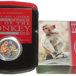Australien 1/2 Oz Silber Lunar Affe II 2016 Farbe PP im Etui Top-Qualität