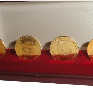 BRD 4 x 2 DM vergoldet im Etui 40 Jahre Deutschland Super-Preis