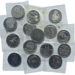 Geprüft BRD 5 DM Münzen ab 1980 Polierte Platte in Noppenfolie