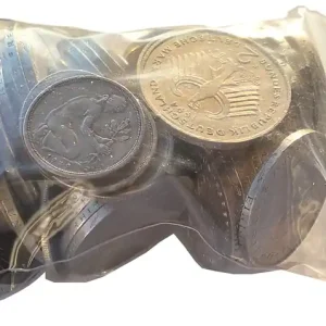 121 DM Umlaufmünzen 8 x 5 Mark, 27 x 2 Mark, 13 x 1 Mark und 27 x 50 Pfennig Handgefertigt