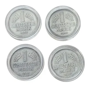 Neu Im Sortiment BRD 4 x 1 DM 1950 DFGJ Komplettsatz in Münzkapseln