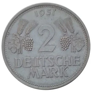 2 DM Ähren und Trauben 1951 Prägebuchstabe D München Ab Werk
