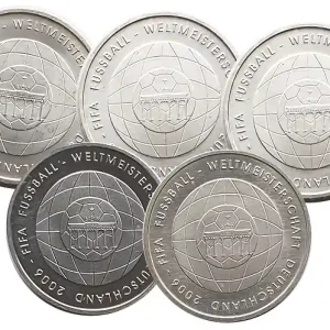 5 x 10 Euro Silber ADFGJ FIFA Fussball - Weltmeisterschaft 2006 Highlight