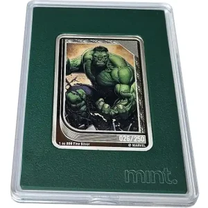 Hulk Mint Trading Grüne Karte 26/250 - Niue 1 Oz Silber 2023 Polierte Platte Im Trend