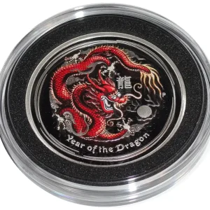 Heute Kaufen Australien 1/2 Oz Silber Lunar Drache II 2012 Farbe Polierte Platte Münzkapsel