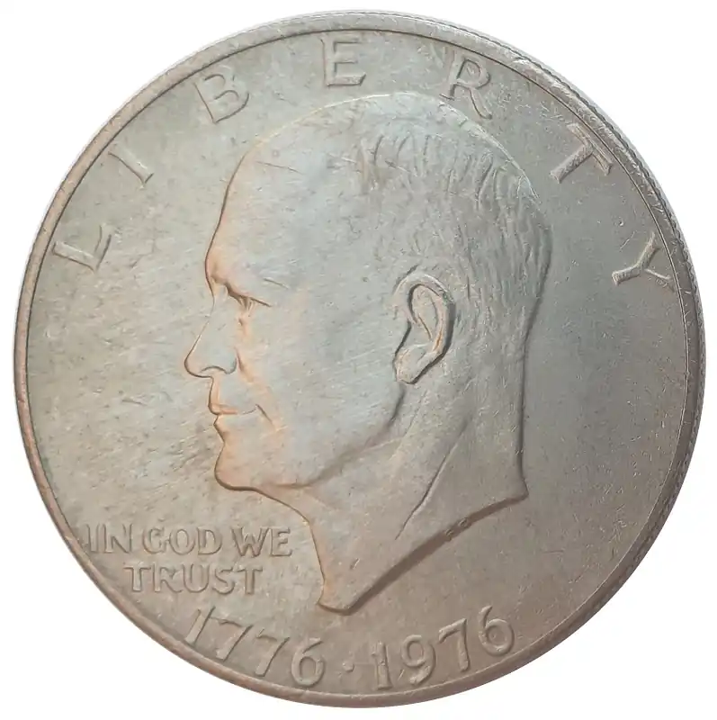 Neu Im Sortiment USA One Dollar Eisenhower Freiheitsglocke vor Mond 1976