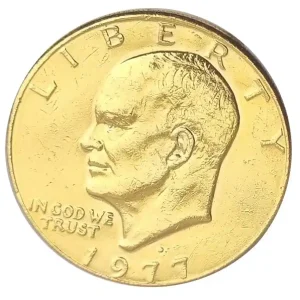 Echt USA One Dollar Eisenhower Weißkopfseeadler 1977 vergoldet