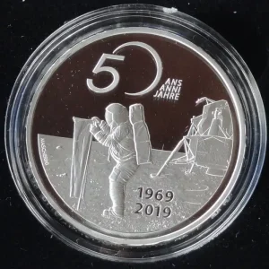Schweiz 20 Franken Silber 50 Jahre Mondlandung 2019 Apollo 11 Polierte Platte Markenprodukt