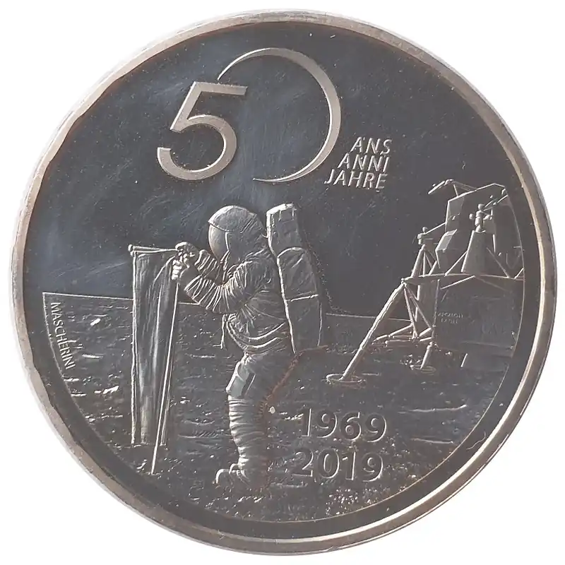 Schweiz 20 Franken Silber 50 Jahre Mondlandung 2019 Apollo 11 Stempelglanz ohne Noppenfolie Jetzt Bestellen
