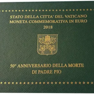Billig Vatikan 2 Euro Padre Pio 2018 BU im Blister