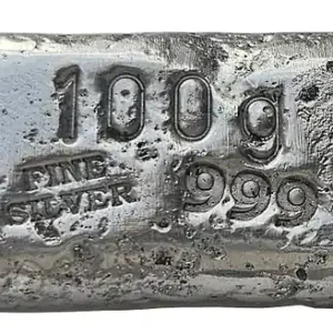 Begrenztes Angebot BeKo Edelmetalle 100 Gramm Silberbarren 999 Feinsilber (gegossen) Totenkopf