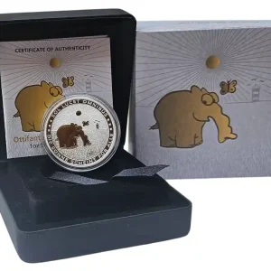 1 Oz Silber Ottifanten 2021 Gilded vergoldet - Sunnyfant Silbermünze Tuvalu - Original Unterschrift Finale Aktion