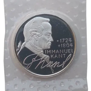 BRD: 5 DM Silber Gedenkmünze Immanuel Kant 1974 D Polierte Platte Folie verschweist Letzte Chance