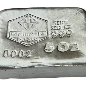 Heißes Angebot BeKo Edelmetalle 5 Oz Silberbarren 999 Feinsilber (gegossen) Sammlerbarren