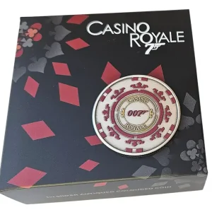 Tuvalu 1 Oz Silber Casino Royale Chip - James Bond 007 Farbe (Color) 2023 im Etui Sonderangebot
