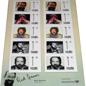 Versand Am Gleichen Tag Bud Spencer Briefmarken 10 x 45 Cent Briefmarkenbogen Limited Edition nur 10.000 Stück !