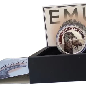 1 Oz Silber Emu 2023 Stempelglanz Farbe - Color Australien Perth Mint nur 2.500 Stück! Kostenloser Versand
