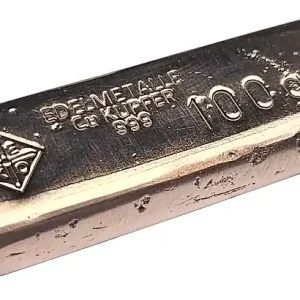 BeKo Edelmetalle 100 Gramm Kupferbarren (gegossen) - Vintage Steel (alte Form) Totenkopf Saisonangebot