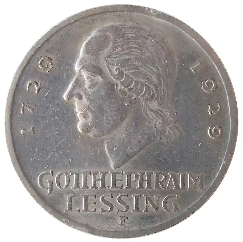 Deutsches Reich 3 Reichsmark Silber Gotthold Ephraim Lessing 1929 F Sonderangebot
