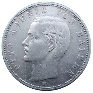 Ausverkauf Deutsches Kaiserreich 5 Mark Silber Otto König von Bayern 1908 D