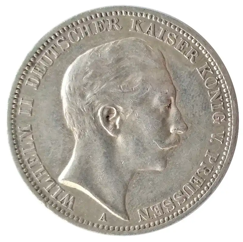 Exklusiv Deutsches Kaiserreich 3 Mark Silber Wilhelm II König von Preussen 1910 A