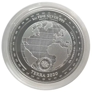 Echt Tokelau 1 Oz Silber Terra - Erde 2020 Stempelglanz in Münzkapsel