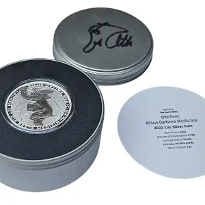 1 Oz Silber Ottifant 2022 - Lachen ist die beste Medizin Silbermünze Tuvalu - Blechdose Unterschrift Neue Kollektion